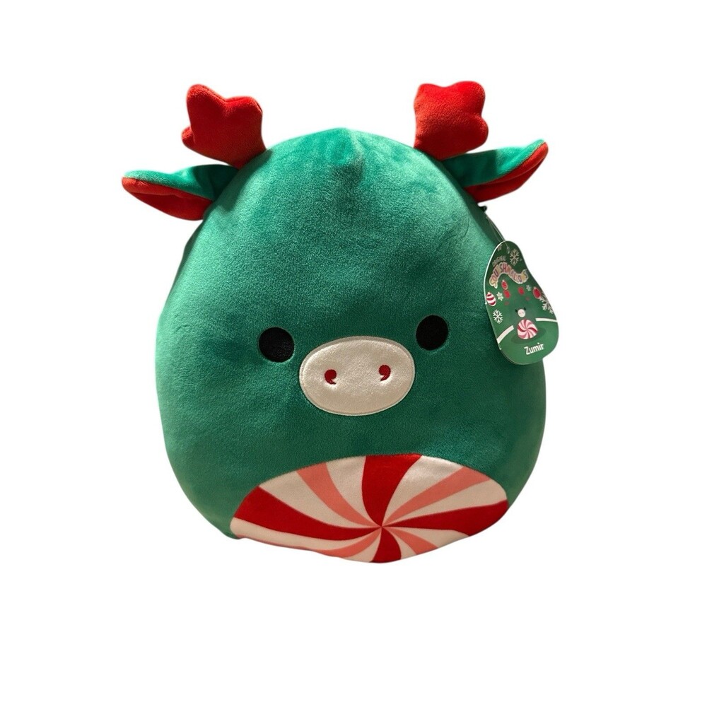Squishmallow Kellytoy Christmas Zumir the Winter Moose Peppermint Candy 12” NWT